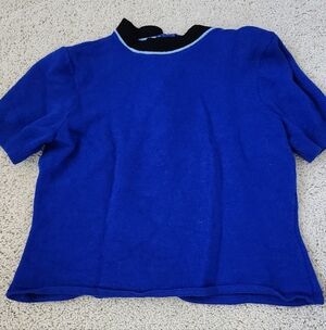 St. John Collection Blue and Black Blouse